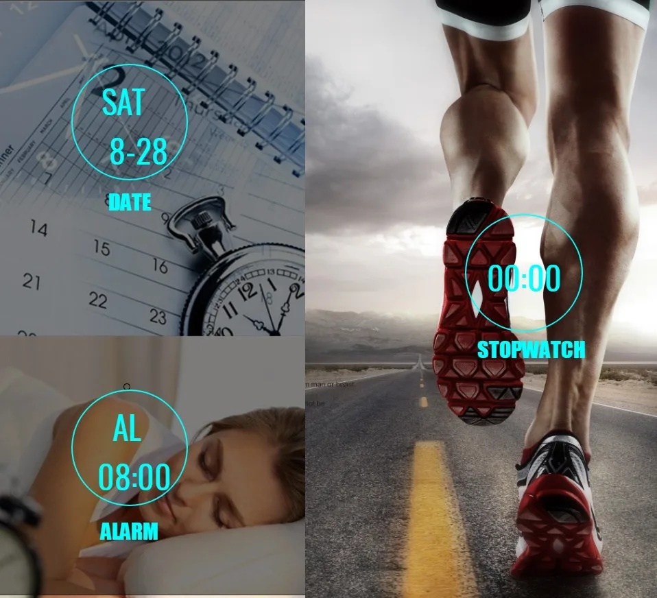 Цифровые мужские спортивные часы Секундомер Будильник 50 м водонепроницаемые