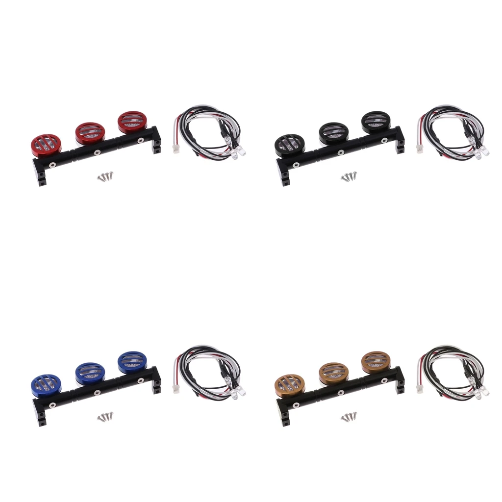 3 Pieces LED Roof Light Bar Bright for 1/10 RC Car Crawler Axial SCX10 D90 Traxxas -4