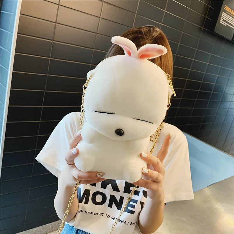 

Bag Women's 2019 Autumn And Winter New Arrival INS Versatile Cute Plush Bag Rabbit Funny Shoulder Bag Cute Pet Shoulder Bag