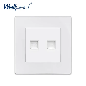 

Wallpad TEL Data Socket Computer Ethernet RJ45 CAT6 Luxury White PC Panel Wall Week Electricity Outlet Sockets