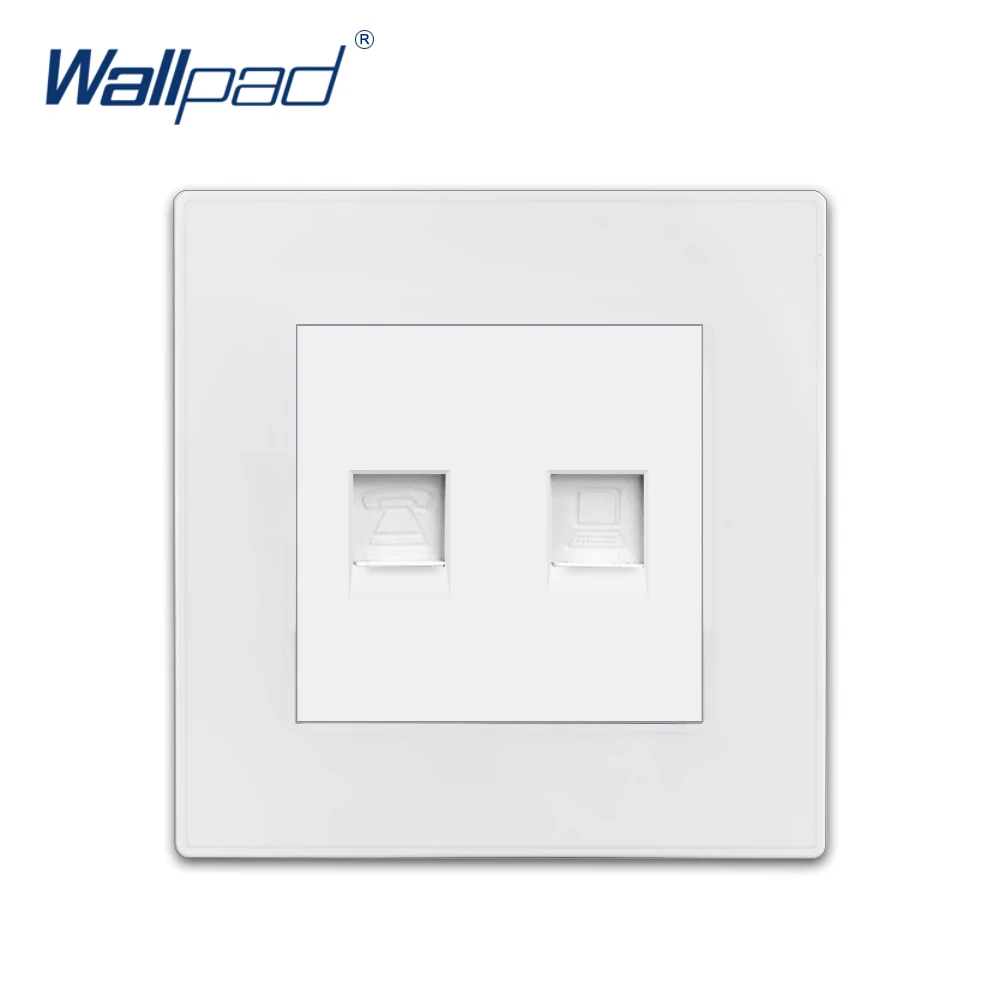 Розетка для компьютера Wallpad TEL Ethernet RJ45 CAT6 роскошная белая панель ПК настенная