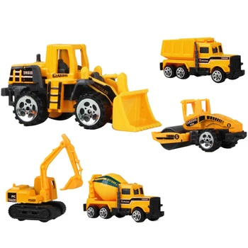 

5 Pcs Alloy Construction Engineering Truck Models Mini Play Vehicles Cars Toy Cake Decoration Car for Kids Boys