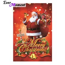 Алмазная картина Ever Moment Merry Christmas, подарок Санта Клауса, колокольчик, 5D Сделай Сам, мозаика, полная квадратная дрель, алмазная вышивка ASF1968