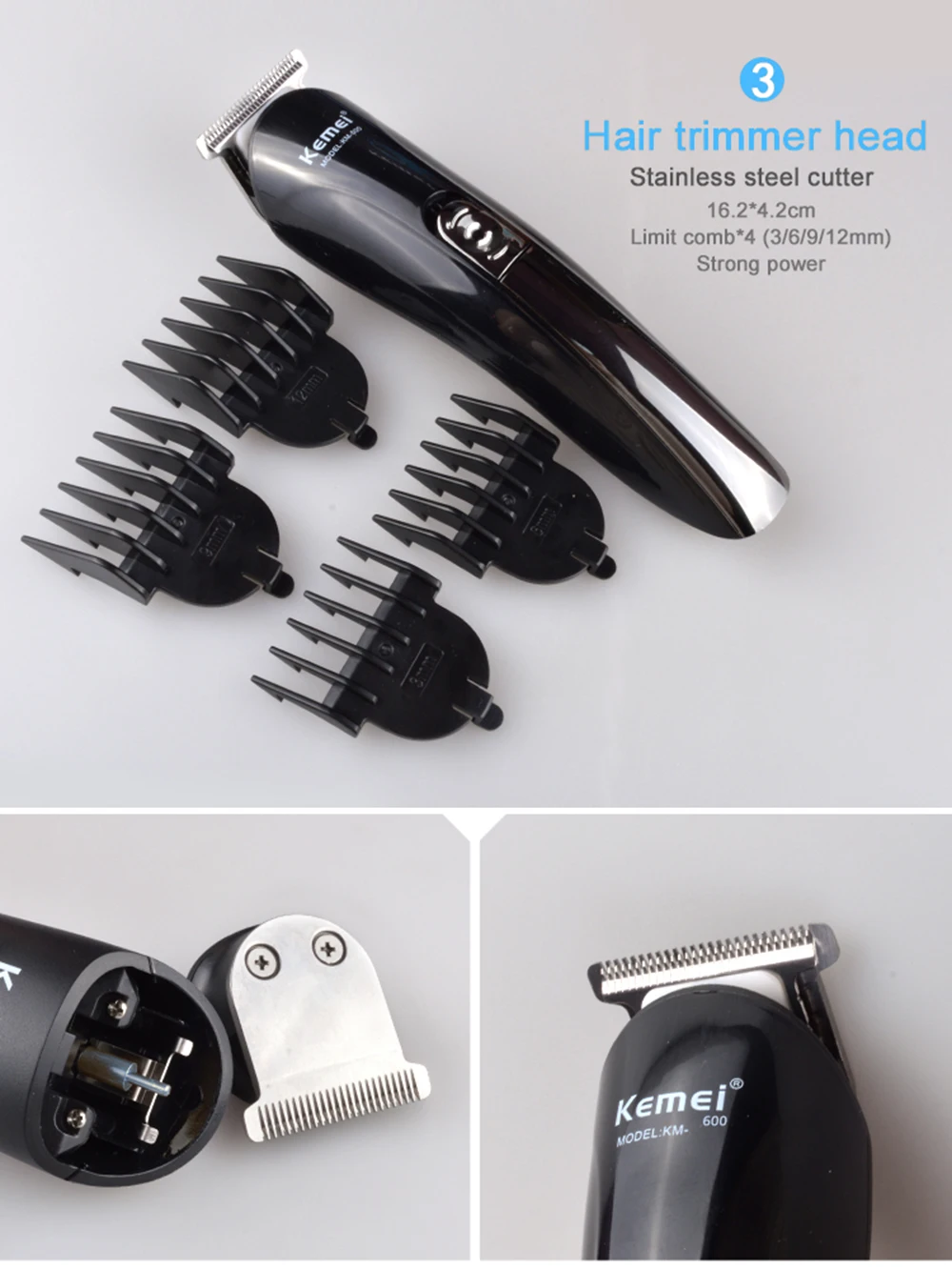 KEMEI машинка для стрижки волос электрическая машинка для стрижки волос Мужская триммер для бороды Беспроводная стрижка многофункциональные волосы trimmer5