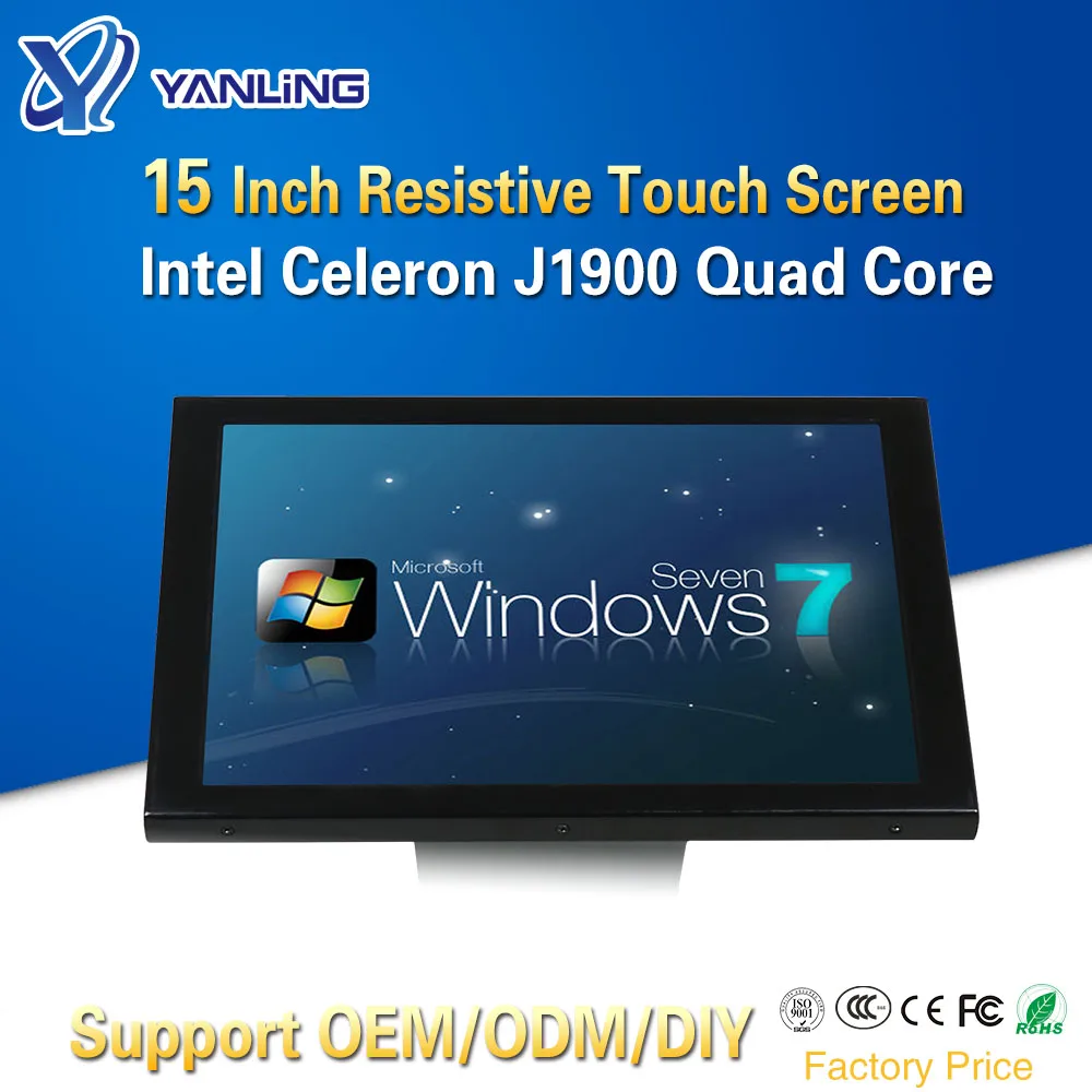 Yanling заводская цена универсальный компьютер Intel J1900 Quad Core одна lan 15 дюймов 5