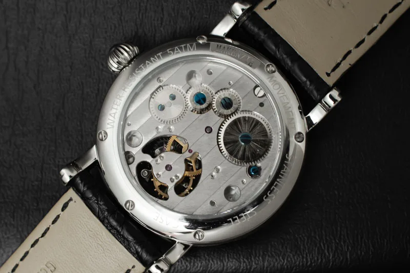 Настоящие оригинальные Роскошные Мужские механические часы Tourbillon с календарем и сапфировым стеклом, мужские наручные часы s ST8004 Tourbillon