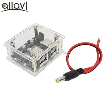 

24V12V to 5V Fast Charging Converter 4 USB Ports Car Phone Charger DC-DC Power Supply Buck Module With Acrylic Shell