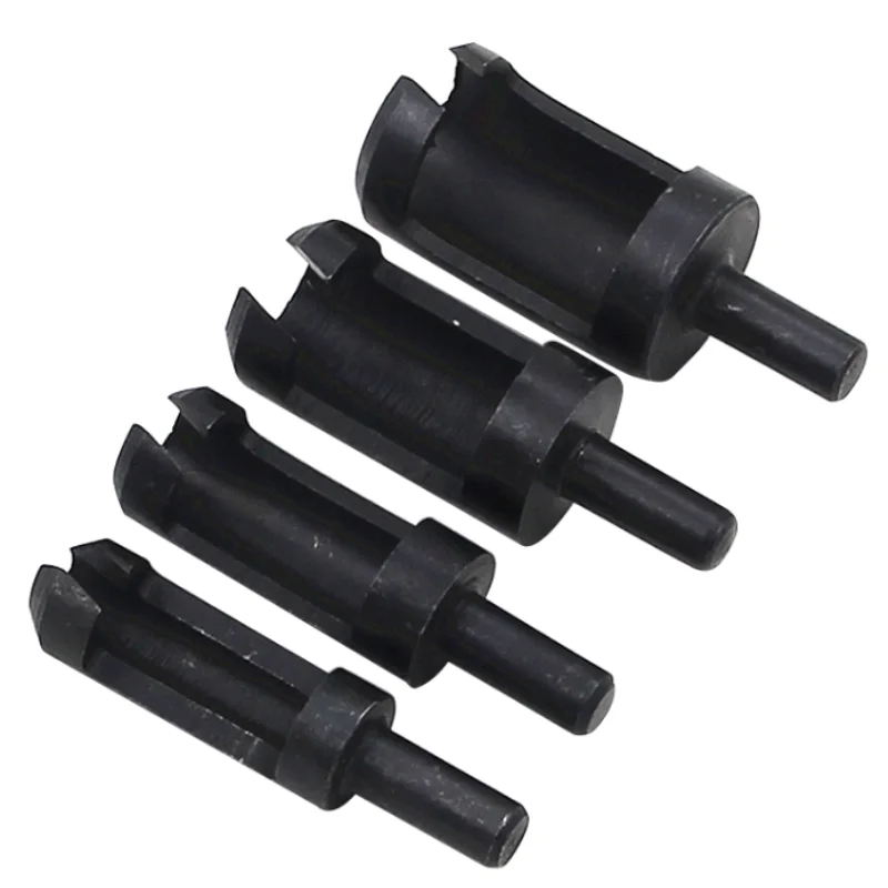 4 pcs of 6/10/13/16mm carbon steel wood plug milling cutter with round shank titanium bit saw cutter bit board opening drill new wood drill bit self centering hole saw cutter woodworking tools 16mm 25mm carbon steel hexagonal shank drill bits