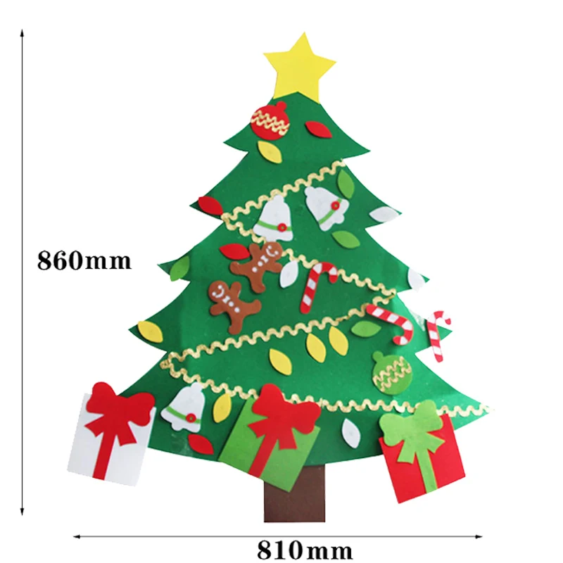 1 Набор 3D войлочная Рождественская елка с 2 м светодиодный светильник Рождественский подарок на год Navidad Natal для детей рождественские украшения для дома - Цвет: Christmas Tree 17