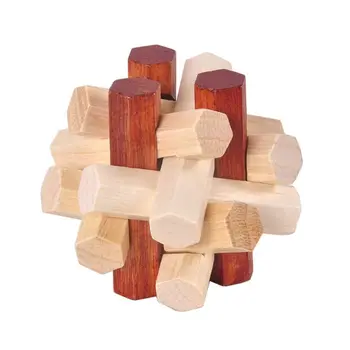 

1 Set Wood Puzzle Toys Set Unlock Knot Adult Kids Brain Teaser Educational Intelligence Development Exercising Tool R9UE