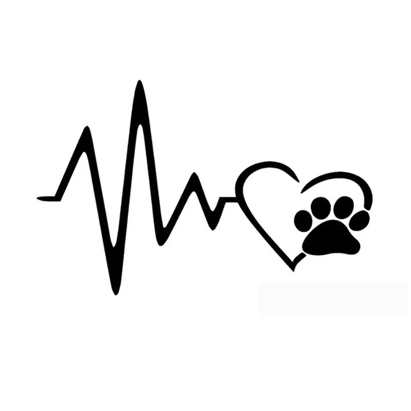 Виниловая наклейка на компьютер для стильного компьютера Heart Beat Paw Diy снимающиеся наклейки для компьютера/грузовика/ноутбука/стены(7 цветов