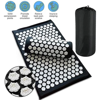 

Acupressure Rose Shape Mat Acupuncture Massage Mat +Pillow Relieve Stress Pain Relax Muscles Relieve Insomnia