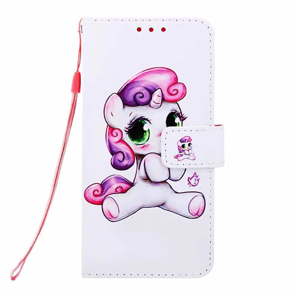 Чехол-книжка с милым Рисунком Тигра и панды для samsung Galaxy S10E S10 S9 S8 Plus J4+ J6+ J6 Premium A7 A750 - Цвет: Playful Pony