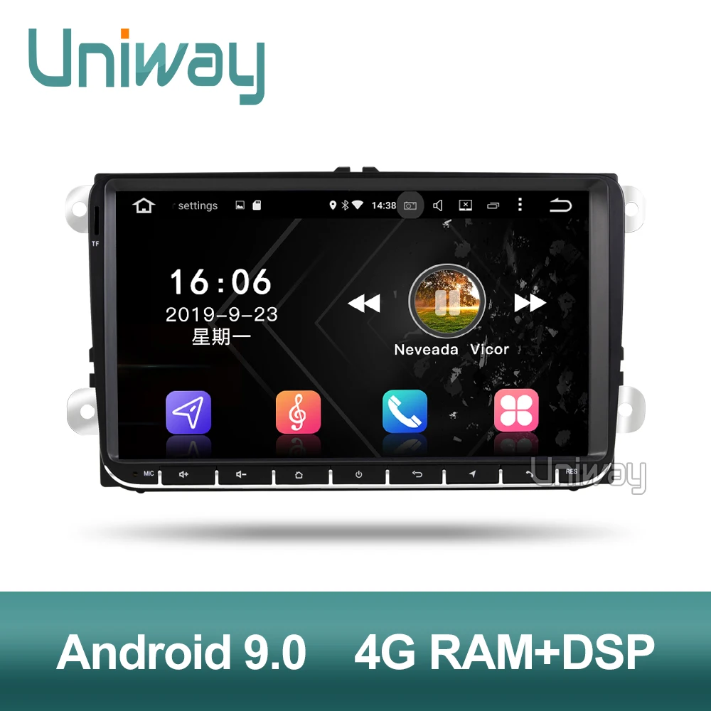 Uniway PX6 DSP android 9,0 автомобильный dvd gps для vw passat b6 b7 golf 5 6 tiguan polo octavia rapid fabia мультимедийный навигационный плеер