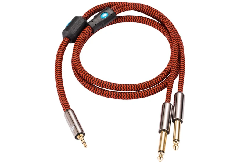 ENOVA, Cavo adattatore audio, 5 metri da jack stereo da 3,5 mm a 2x jack mono da 6,3 mm | Enova - Connettore Pro AV e cavo di collegamento Pro AV