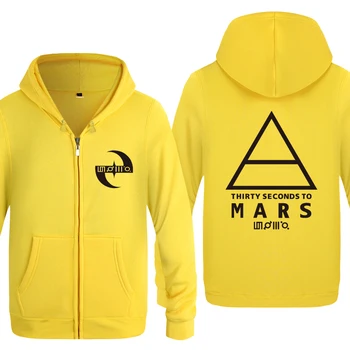 

30 Thirty Seconds To Mars 30STM Rock Rap Hoodies Men 2018 Men's Fleece Zipper Cardigans Hooded Sweatshirts