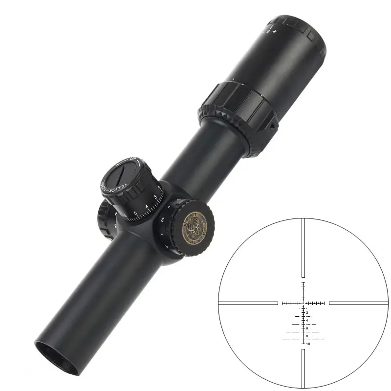 

SPT Hunting 1-6x24IR Tactical Compact Hunting Scope 30mm Tube Glass Ethched Reticle Illuminated Red Dot Shockproof Riflescope