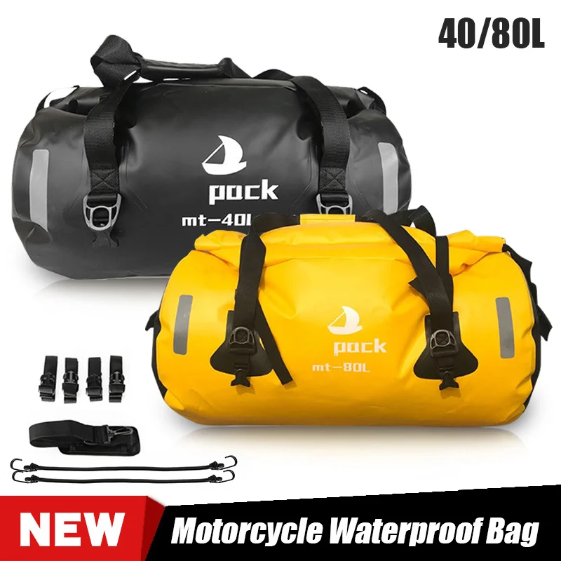 

Motorcycle Bag Long-distance Cycling Waterproof Storage Pack Outdoor Travel Large Capacity Bags Moto Accessories 40/80L Seat Bag