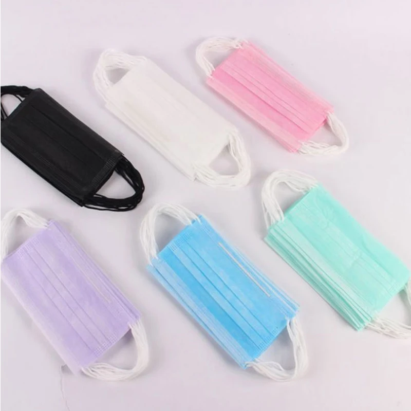 20 шт. нетканый Тканевая маска для лица 3 Слои медицинские Анти-пыль лицо хирургические маски пыленепроницаемый хлопок лицевая маска Защитная крышка