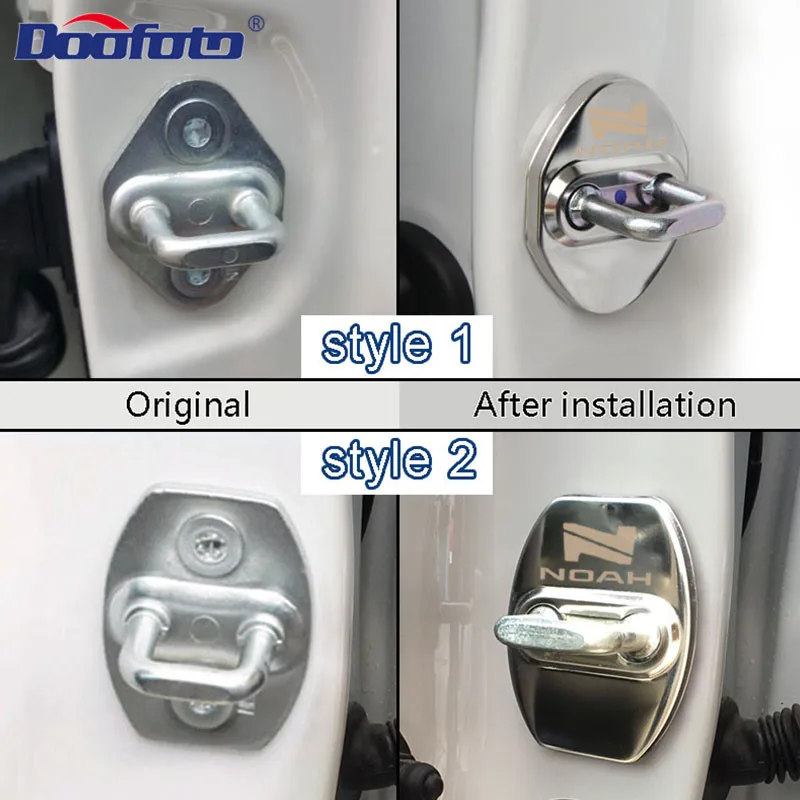 Doofoto 4x Car Styling Door Lock Cover Protective Case For Toyota Noah Voxy Corolla CHR RAV4 Avensis T25 Auris Camry Accessories
