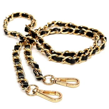 

Chain Purse Cross-body Handbag Shoulder Bag Strap Replacement Accessories Light gold + black120cm