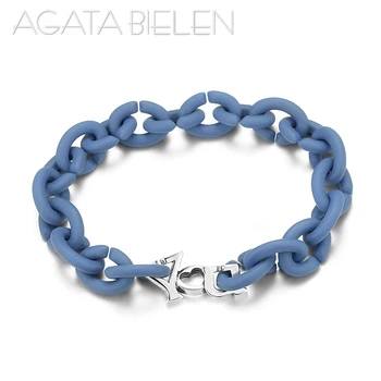 

2020 Bracelet Punk Rock Syle Hard Rubber X with Silver Letter Beads Charm Braclets for Women Men Hight Quality Jewelry