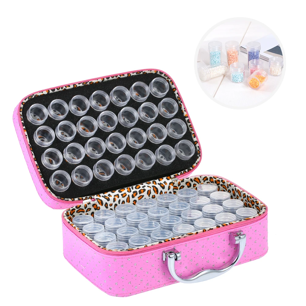 Портативная Алмазная коробка для хранения 56 прозрачные сетки бутылки для хранения для вышивки картины ногтей Стразы для хранения сумки