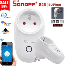 Sonoff S26 WiFi Smart Plug беспроводной разъем питания умный дом переключатель умное приложение дистанционное управление для Amazon Alexa Google Home