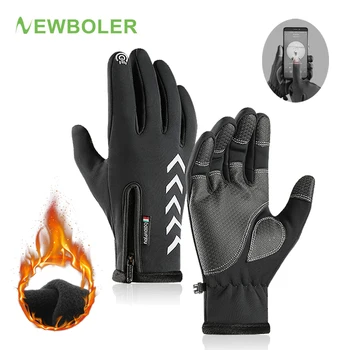 

NEWBOLER Thermal Warm Winter Outdoor Sport Cycling Gloves Skiing Touch Screen MTB Road Bike Bicycle Gloves Windproof Full Finger
