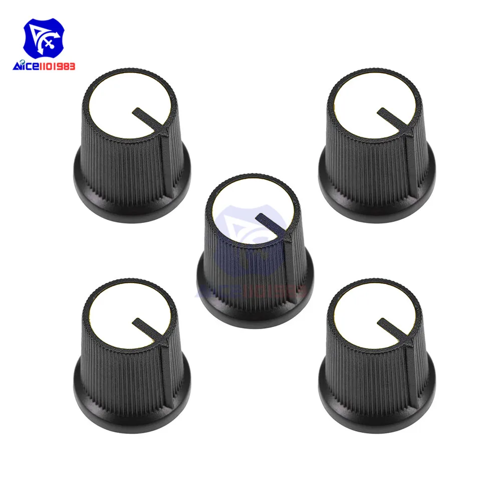 Shaft Potentiometer Knob 6mm Dia. 5PCS/Lot Plastic Rotary Taper potentiometer knobs