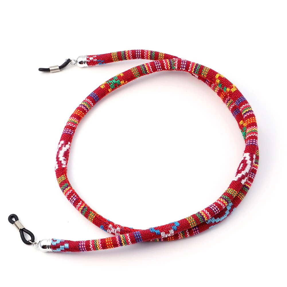 Новинка 6 мм ширина очки веревка ремешок для солнцезащитных очков шнур шея полоса этнический стиль ручной работы тканая цепочка для очков - Цвет: Light Red