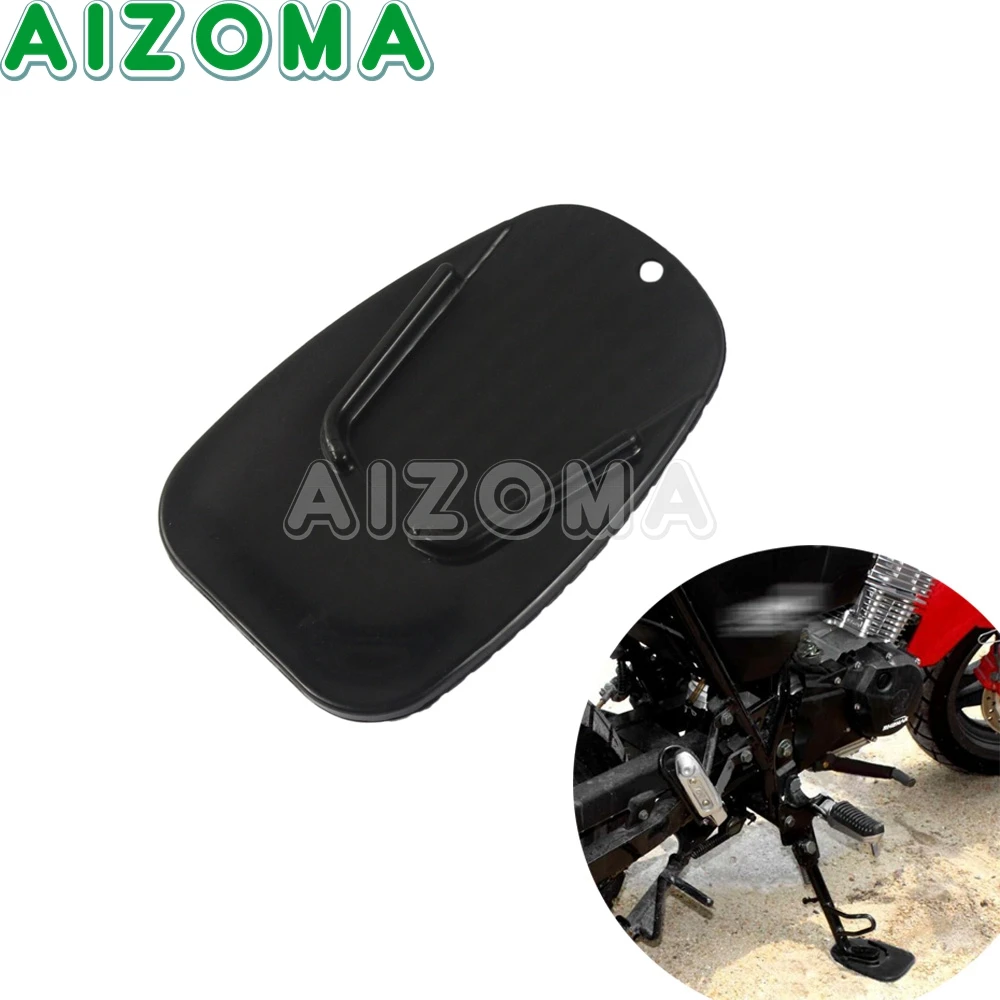 Black Motorcycle Atv Kickstand Side Stand Plate For Honda Yamaha Suzuki