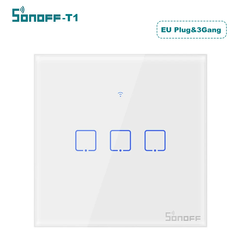 Интеллектуальный выключатель света SONOFF настенный Wi-Fi адаптер интеллигентая(ый) Переключатель 1/2/3 серии TX 433 МГц RF Дистанционное управление WI-FI переключатель умный дом переключатель