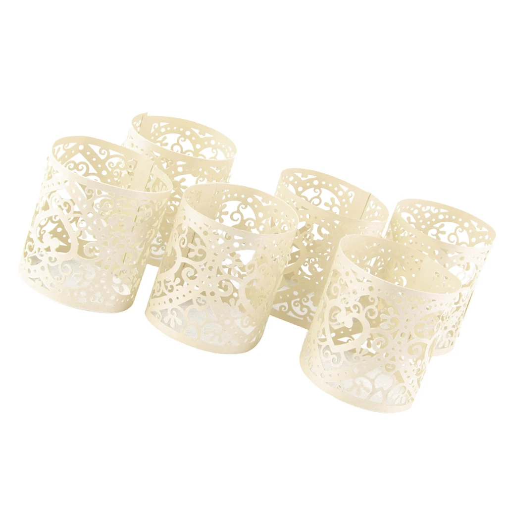 30pcs Heart Tea Light Candle Holders Flameless Candles Wrap Gift for Wedding Hollow love Heart Pattern Party Favors