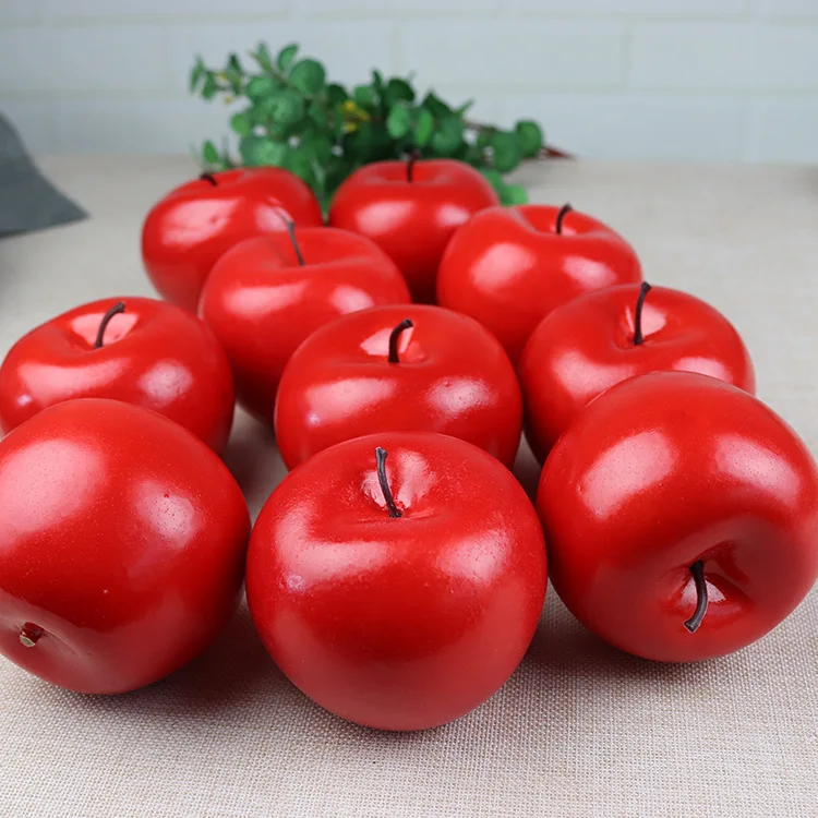 High Simulation Fruit Plastic Fake Apples Red Green Photo Props Fruit Home Artificial Varietal Shop Model Dec artificial fruits and vegetables