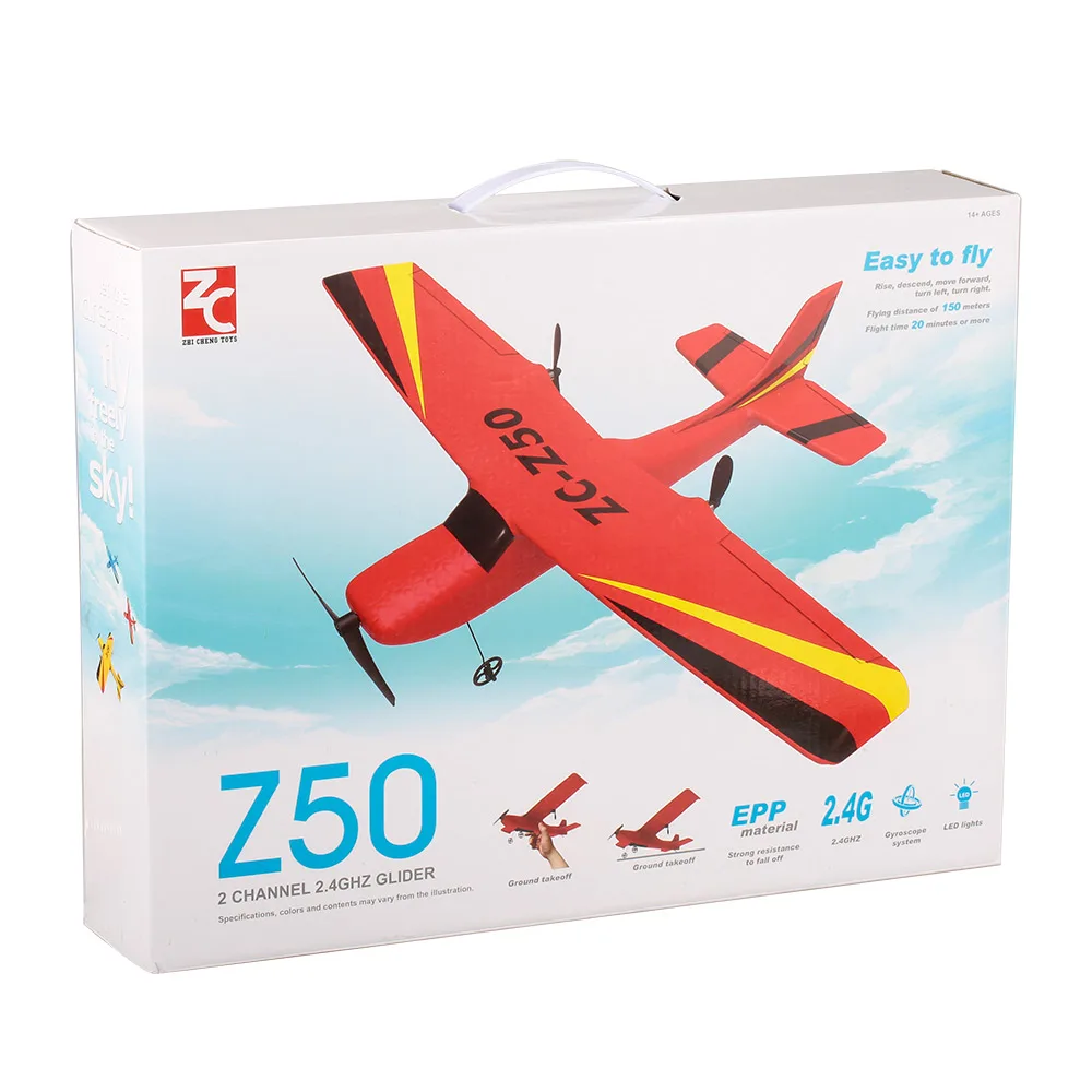 ZHI CHENG TOYS Z50 2,4G 2CH пульт дистанционного управления планер 350 мм размах крыльев EPP микро Крытый радиоуправляемый самолет вертолет с гироскопом RTF