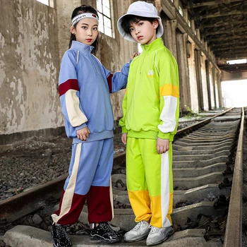 

New Children Hip-Hop Dance Costumes Boys And Girls Modern Street Dance Performance Clothes Kids Jazz Dance Stage Clothes VO333