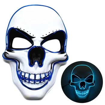 

Halloween glowing mask new horror skull unique shape masks new hot cosplay LED glowing Halloween party masks
