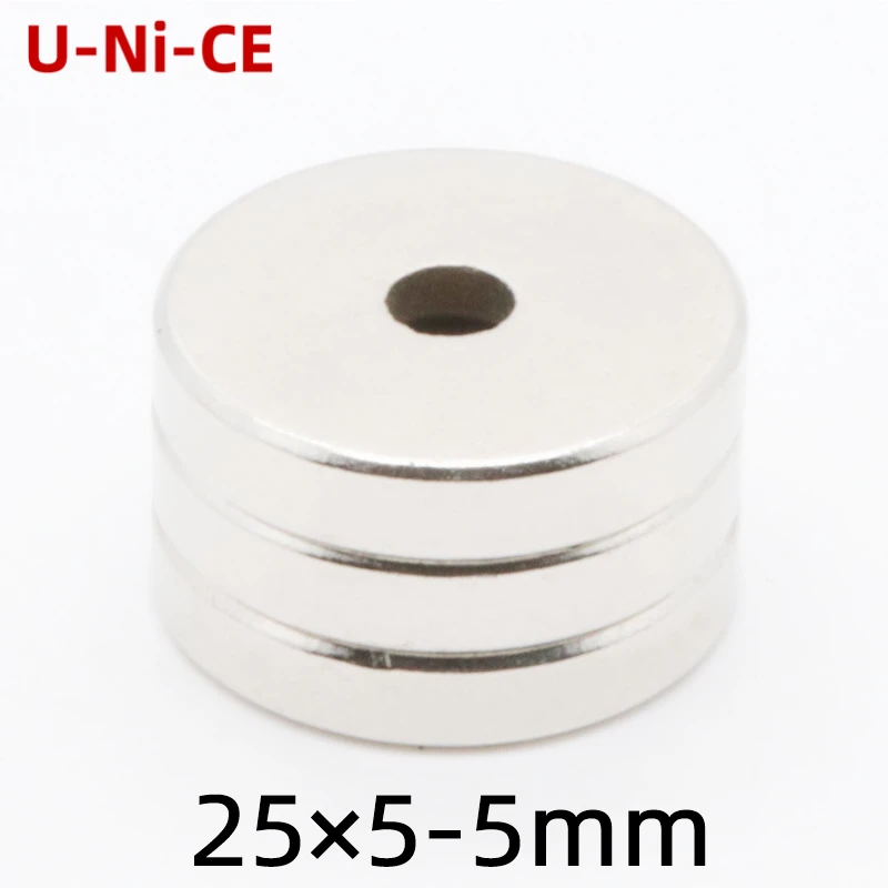 

1/5/20 pieces 25x5-5 neodymium magnet 25mm x5mm hole 5mm N35 rare earth round Super powerful permanent magnetic disc magnets