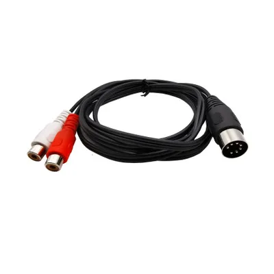 

7-Pin DIN Male MIDI Cable to 2 Dual RCA Female Plug Audio Cable free shipping