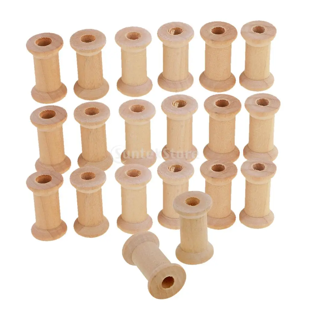 100Pcs Wooden Empty Thread Spools DIY Reel Bobbin Sewing Tool Natural Color Wholesale for Sewing Ribbons 100Pcs Wooden Empty Thread Spools DIY Reel Bobbin Sewing Tool Natural Color Wholesale for Sewing Ribbons