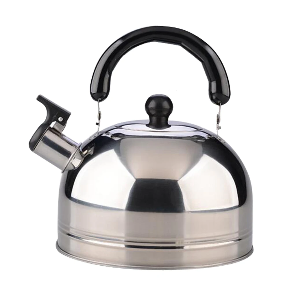 

Stainless Steel Whistling Tea Kettle 2.5 Liter Tea Maker Pot Kitchen Camping