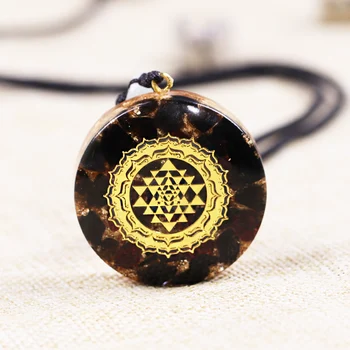 

Obsidian Courage Orgonite Pendant Natural Crystal Jewelry For Women Necklace Men Reiki Chakra Healing Necklace