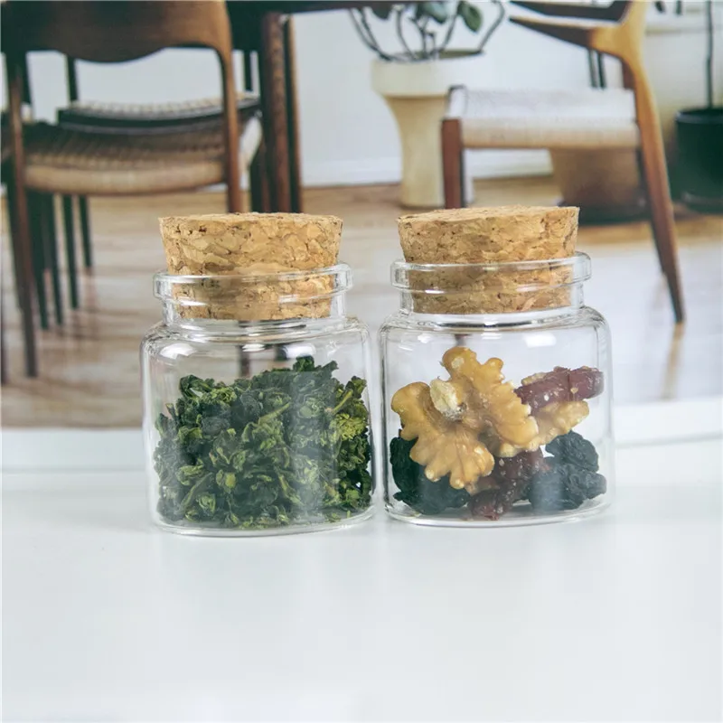 Glass Bottles 50ml 12pcs/lot Size 47*50*33mm With Cork