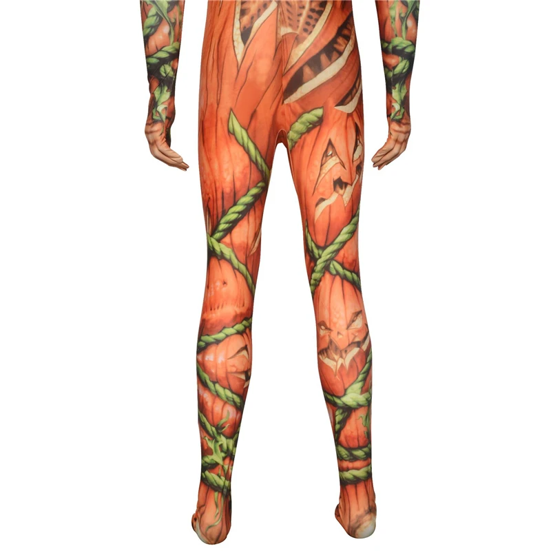 Хэллоуин Тыква череп Косплей Костюм Zentai ужас призрак фестиваль одежда для мужчин взрослых Аниме ролевые игры представление комбинезон
