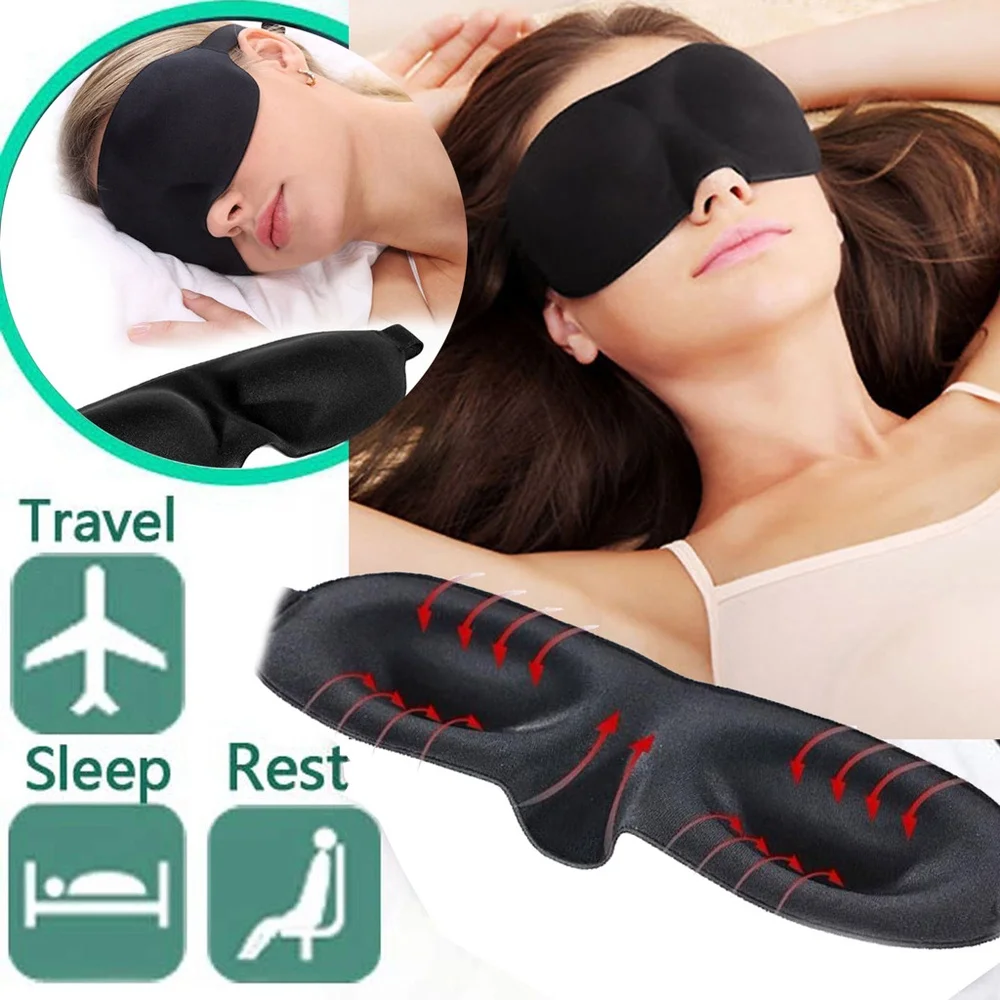 

3D Eye Mask Shade Cover Sleep Eyepatch Blindfold Shield Travel Rest Slipping
