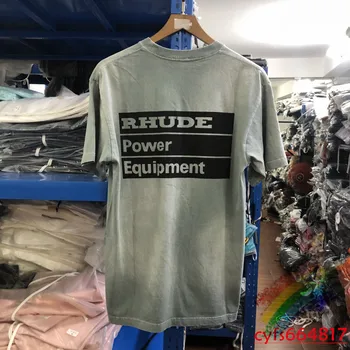 

Top Version RHUDE POWER EQUIPMENT T shirt Men Women Tie Dye RHUDE T-shirts Vintage Summer Style Tops Tees
