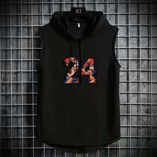 Summer Mens Muscle Hoodie Vest Sleeveless Bodybuilding Gym Workout Fitness Shirt High Quality Vest Hip Hop Sweatshirt Men's Tops DMBX27
