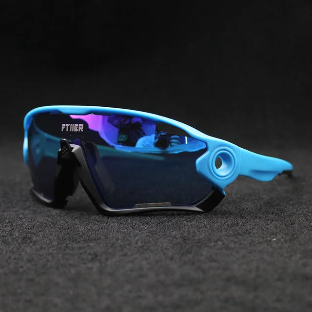 Ftiier 5 линзы TR90 поляризованные велосипедные солнцезащитные очки полная оправа спортивные очки велосипедные солнцезащитные очки для рыбалки красочные - Цвет: 5 lens blue