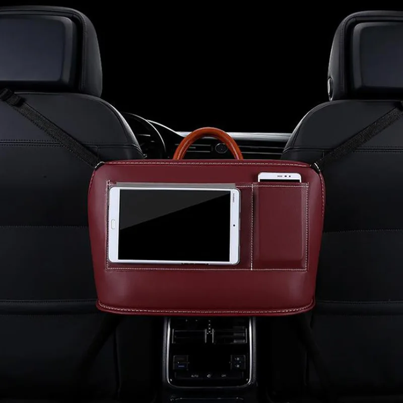 

Спинка сиденья автомобиля из искусственной кожи сумка для хранения подвесная сумка сетка для хранения карман многофункциональная сумка для хранения автомобиля украшение интерьера